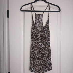 Victoria’s Secret leopard animal print Racerback tank wings M summer casual